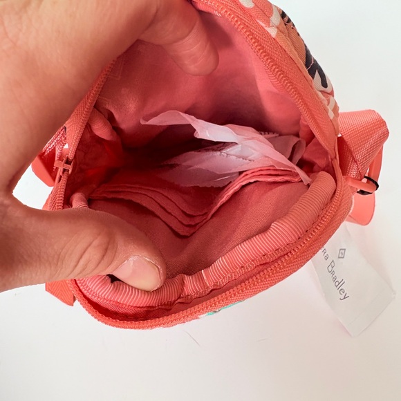 NWT Vera Bradley Floral Crossbody Bag - Coral and Green - Picture 7 of 8